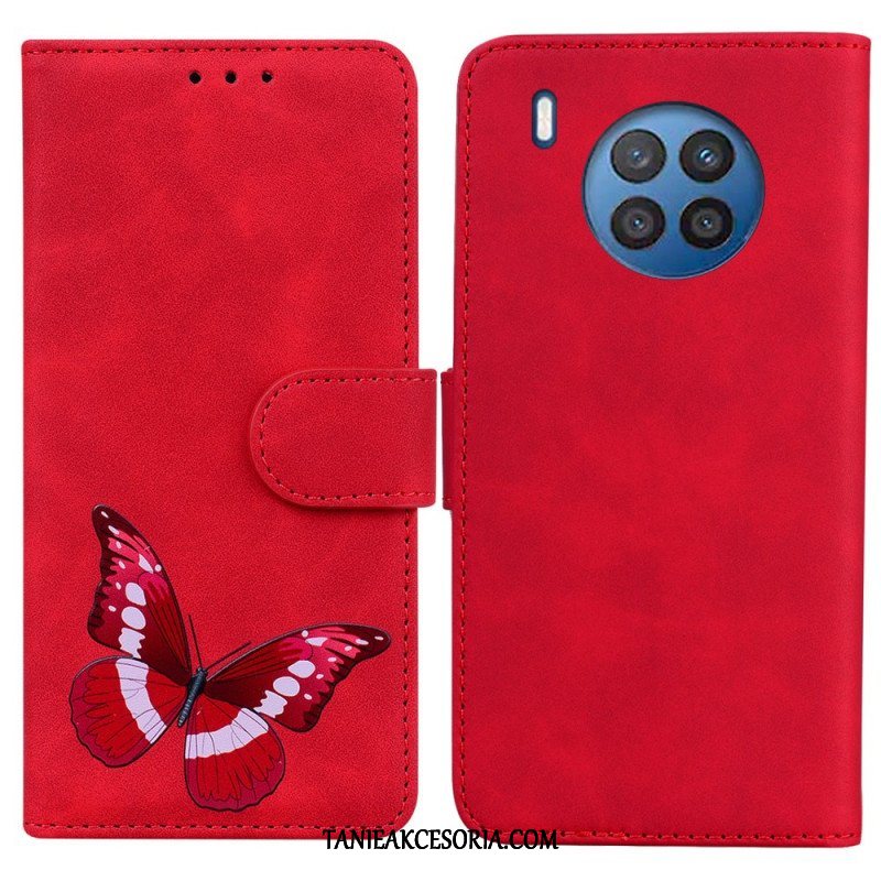 Etui Folio do Honor 50 Lite Motyl Dotykający Skóry