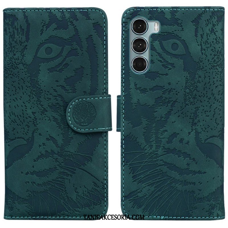 Etui Folio do Moto G200 5G Nadruk Twarzy Tygrysa