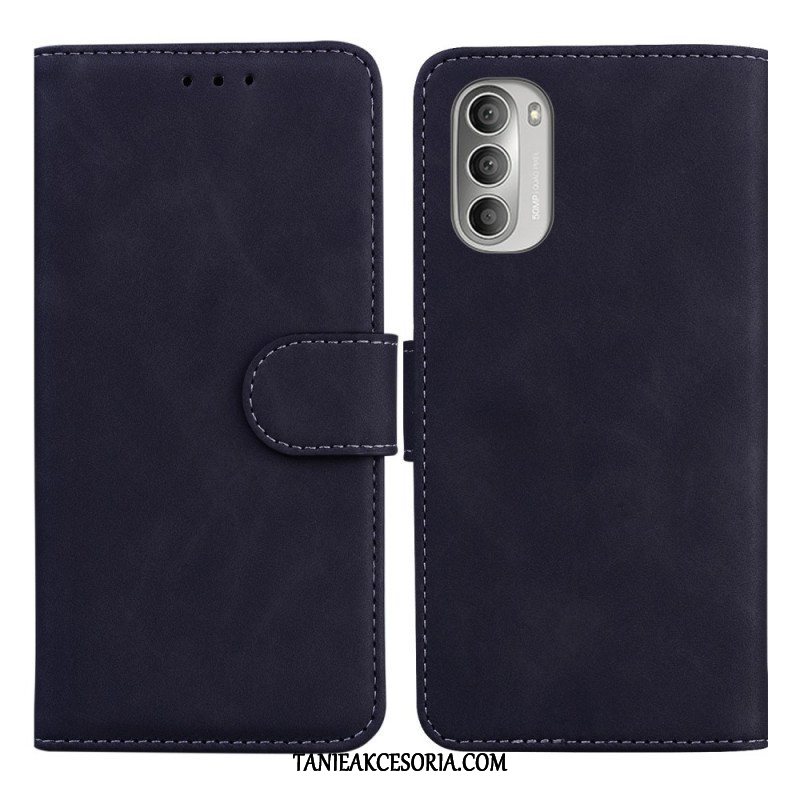 Etui Folio do Moto G51 5G Monochromatyczny Efekt Skóry