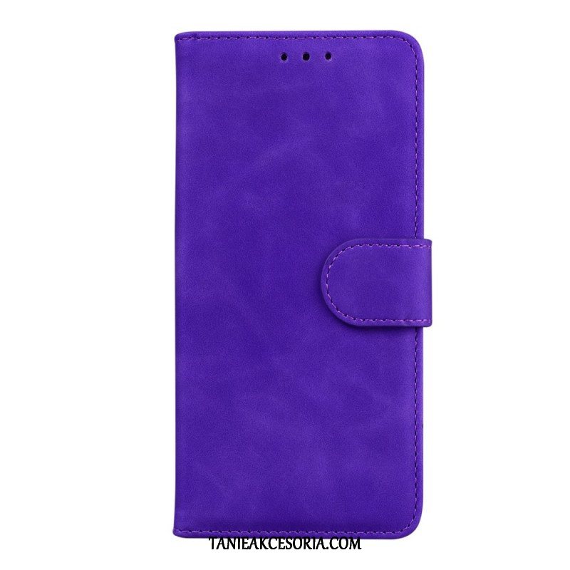 Etui Folio do Moto G51 5G Monochromatyczny Efekt Skóry