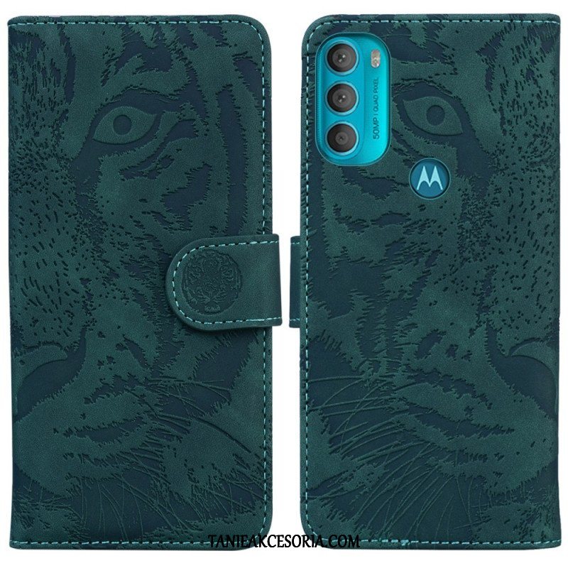 Etui Folio do Moto G71 5G Nadruk Twarzy Tygrysa