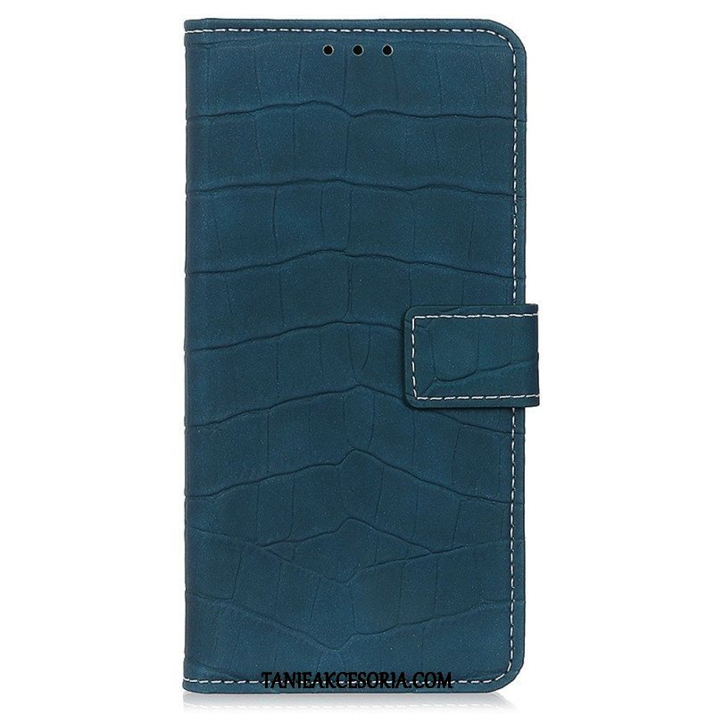 Etui Folio do Poco M4 5G Styl Skóry Krokodyla