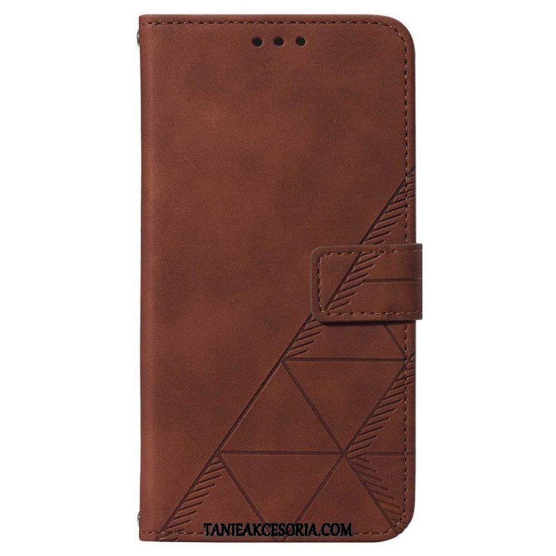 Etui Folio do Samsung Galaxy A14 / A14 5G Trójkąty Ze Smyczą