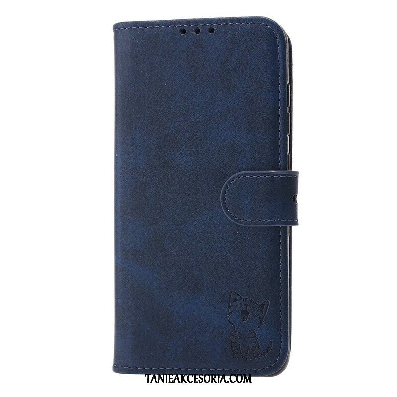 Etui Folio do Samsung Galaxy S21 FE Kotek Ze Sztucznej Skóry