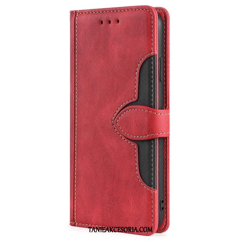 Etui Folio do Vivo X90 Pro Dwukolorowa Stylowa Sztuczna Skóra