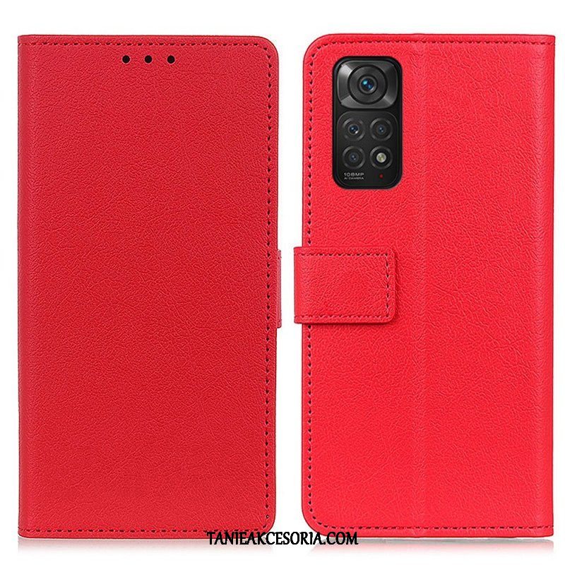 Etui Folio do Xiaomi Redmi Note 11 / 11S Wysokiej Jakości Sztuczna Skóra Liczi