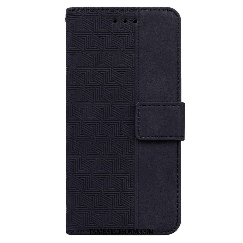 Etui Folio do Xiaomi Redmi Note 12 4G z Łańcuch Pasiasty Wzór