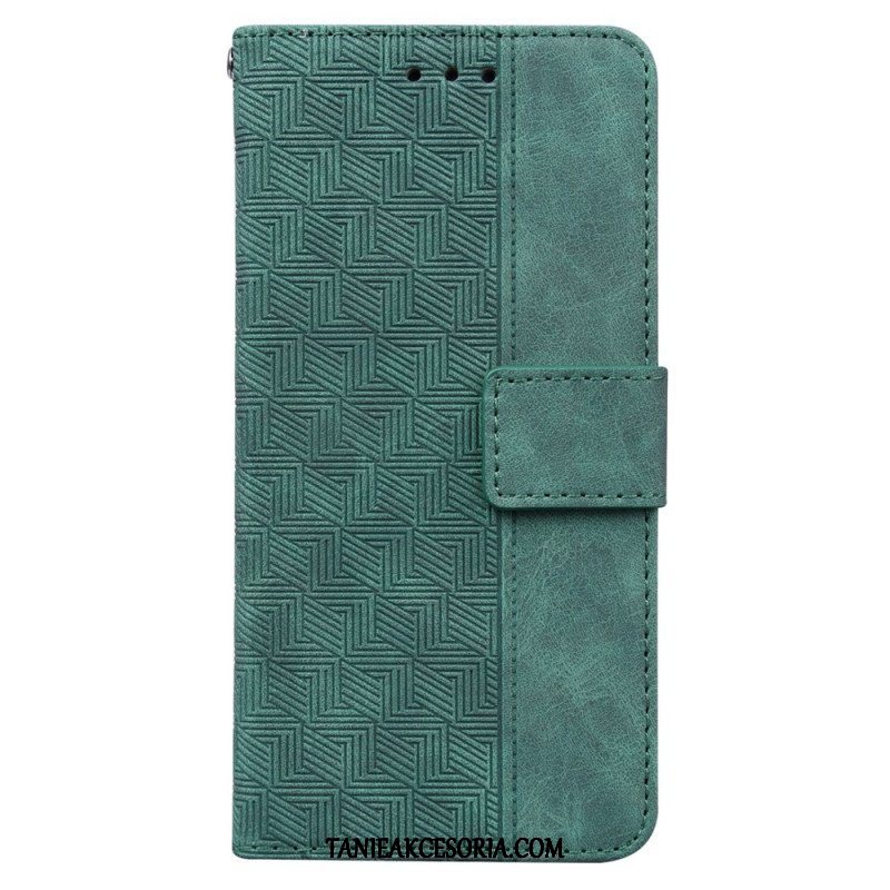 Etui Folio do Xiaomi Redmi Note 12 4G z Łańcuch Pasiasty Wzór