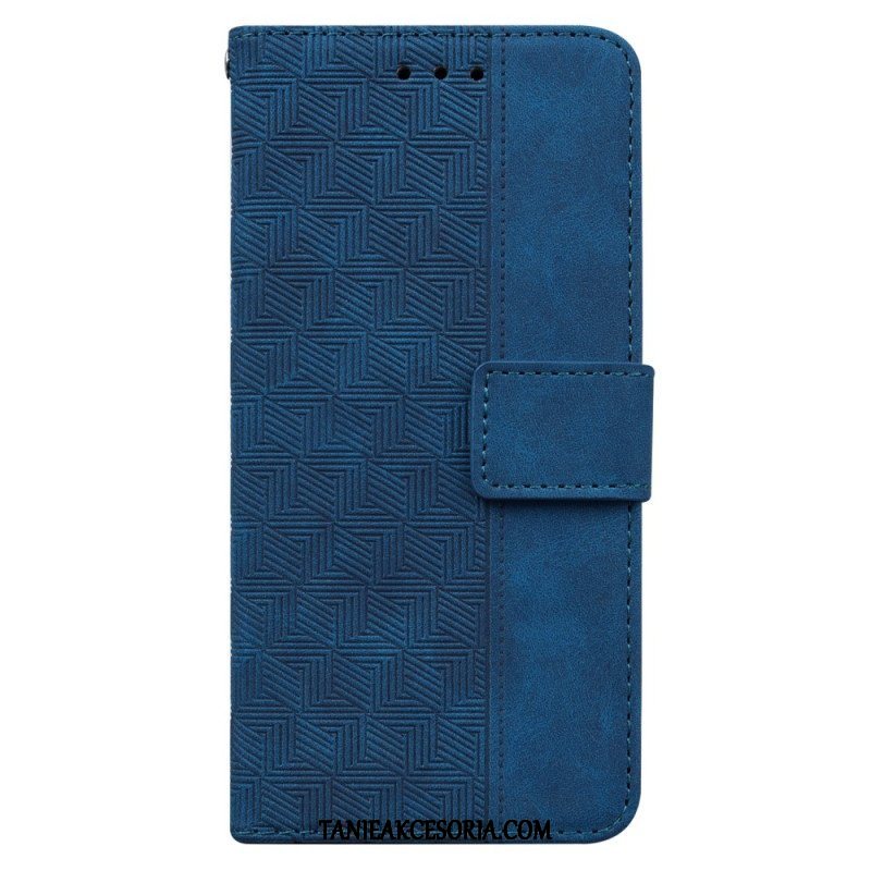 Etui Folio do Xiaomi Redmi Note 12 4G z Łańcuch Pasiasty Wzór