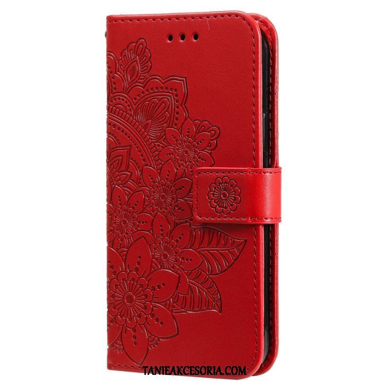 Etui Folio do Xiaomi Redmi Note 12 5G z Łańcuch Mandala Kwiatowa Na Pasku