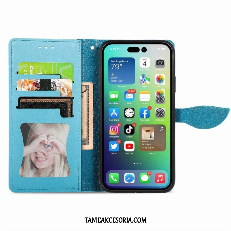 Etui Folio do iPhone 14 Plus Plemienne Liście