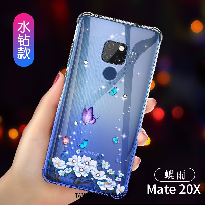 Etui Huawei Mate 20 X Przezroczysty Balon Anti-fall, Pokrowce Huawei Mate 20 X Miękki Silikonowe Niebieski