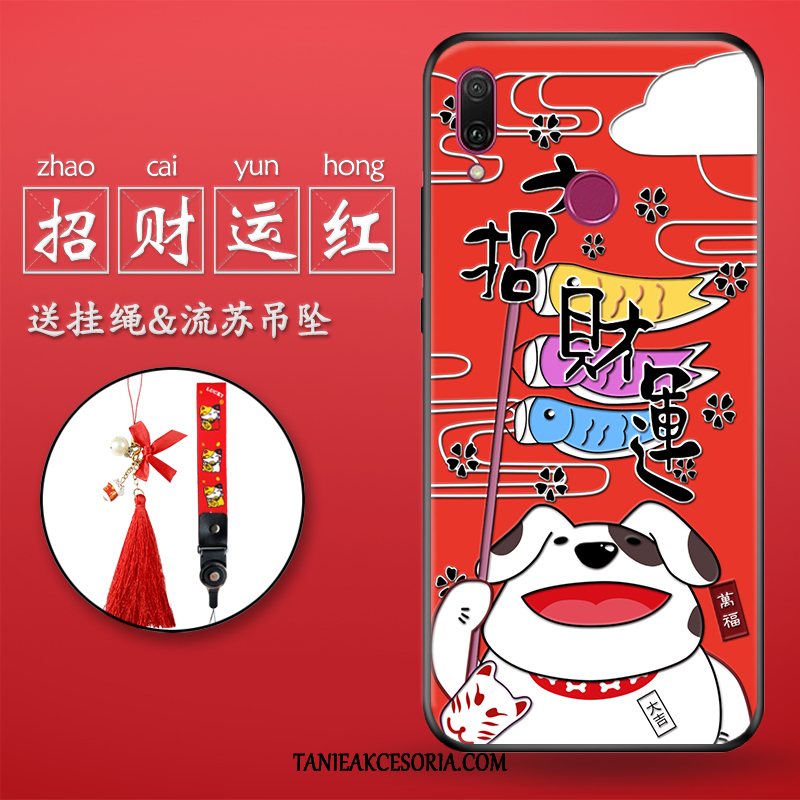 Etui Huawei P Smart 2019 Bogactwo Nowy Silikonowe, Pokrowce Huawei P Smart 2019 Relief Telefon Komórkowy Czerwony