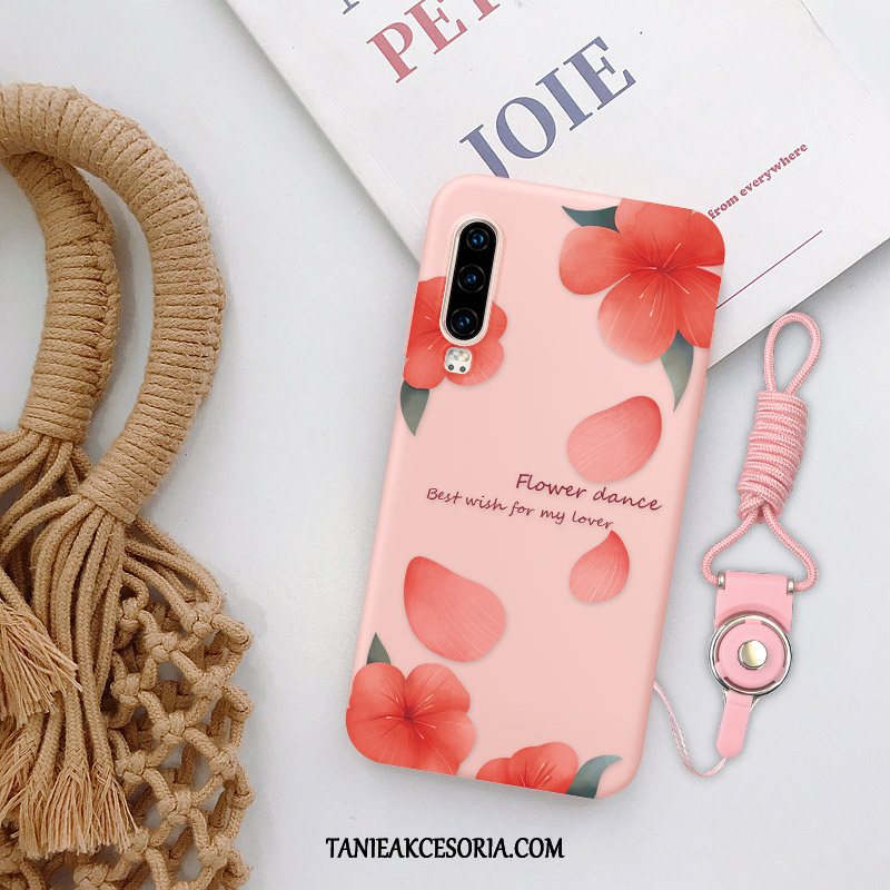 Etui Huawei P30 Anti-fall Moda All Inclusive, Obudowa Huawei P30 Wiatr Czerwony Netto Różowe