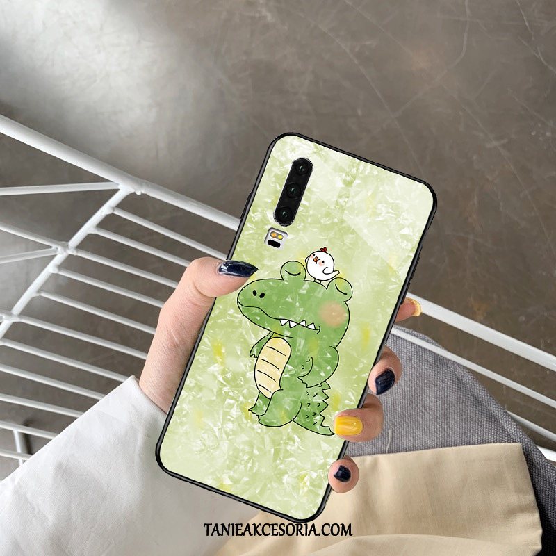 Etui Huawei P30 Cienkie Tendencja Szkło, Futerał Huawei P30 Czerwony Netto Nowy Zielony