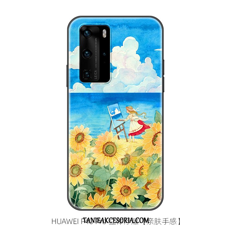 Etui Huawei P40 Pro Piękny Kreatywne Nubuku, Pokrowce Huawei P40 Pro Niebieski Oryginalny Czerwony Netto