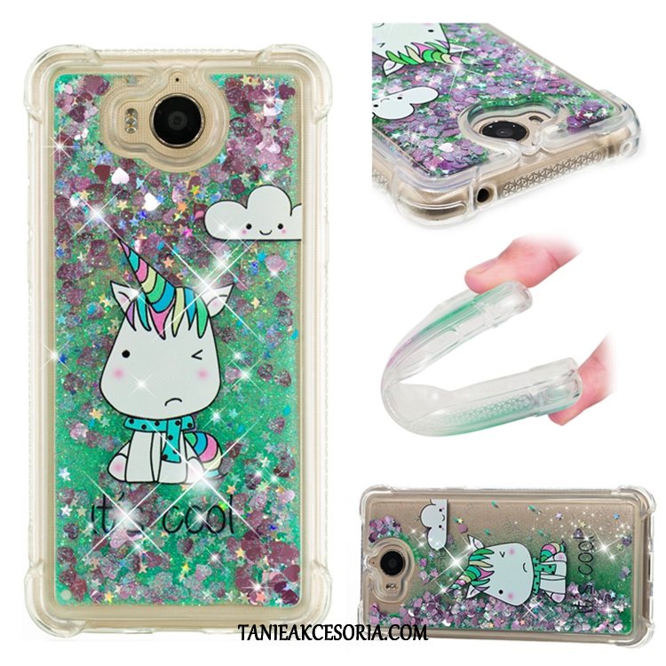 Etui Huawei Y6 2017 Zielony Quicksand Ochraniacz, Futerał Huawei Y6 2017 Telefon Komórkowy Miękki Liquid