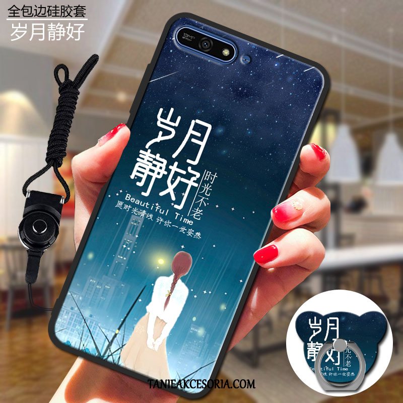 Etui Huawei Y6 2018 Telefon Komórkowy Ochraniacz Niebieski, Futerał Huawei Y6 2018 Miękki Silikonowe