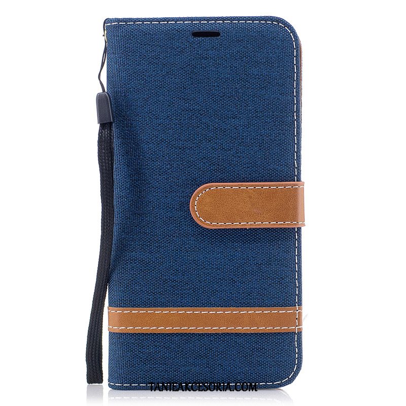 Etui Huawei Y7 2018 Portfel Ochraniacz Skórzany Futerał, Obudowa Huawei Y7 2018 Denim Purpurowy Telefon Komórkowy