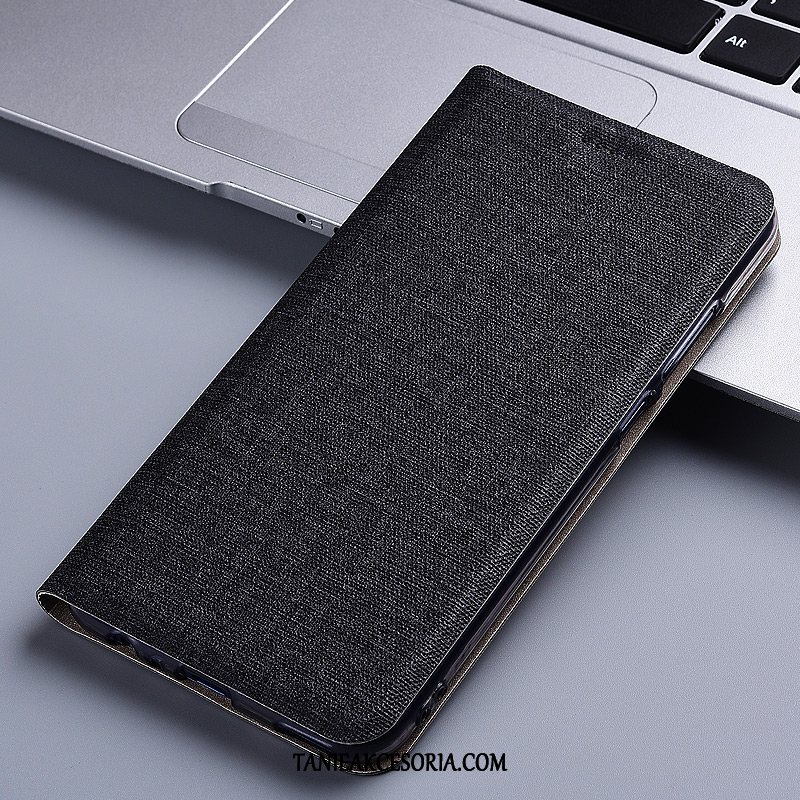 Etui Huawei Y7 2019 Skórzany Bawełna I Len Ochraniacz, Futerał Huawei Y7 2019 Różowe All Inclusive Telefon Komórkowy