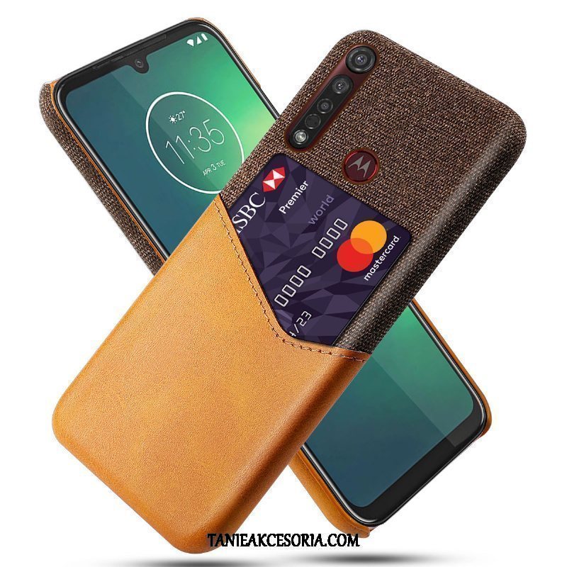 Etui Moto G8 Plus Wzór Telefon Komórkowy Biznes, Obudowa Moto G8 Plus Skórzany Futerał Chłodna Płótno