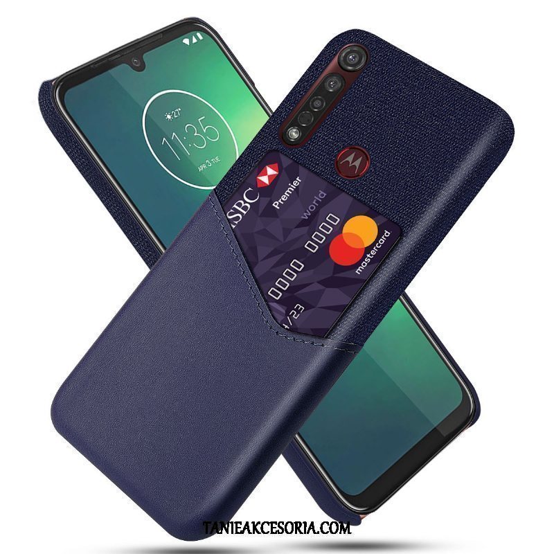 Etui Moto G8 Plus Wzór Telefon Komórkowy Biznes, Obudowa Moto G8 Plus Skórzany Futerał Chłodna Płótno