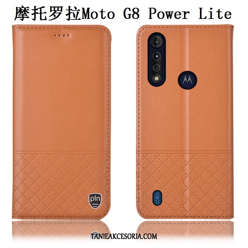 Etui Moto G8 Power Lite Prawdziwa Skóra Anti-fall Ochraniacz, Obudowa Moto G8 Power Lite Niebieski Telefon Komórkowy All Inclusive