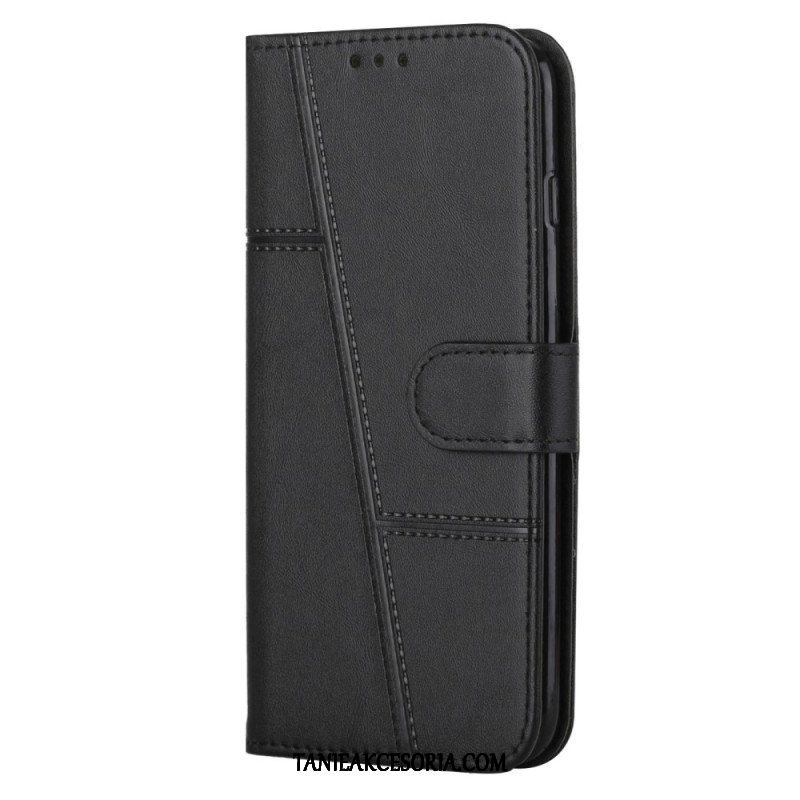 Etui Na Telefon Pokrowce do Sony Xperia 5 IV Geometryczny Skórzany Styl Z Paskiem