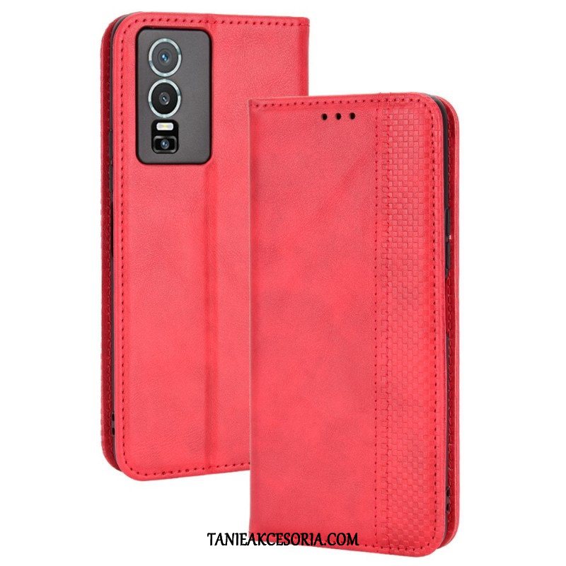 Etui Na Telefon do Vivo Y76 5G Etui Folio Stylizowany Skórzany Styl