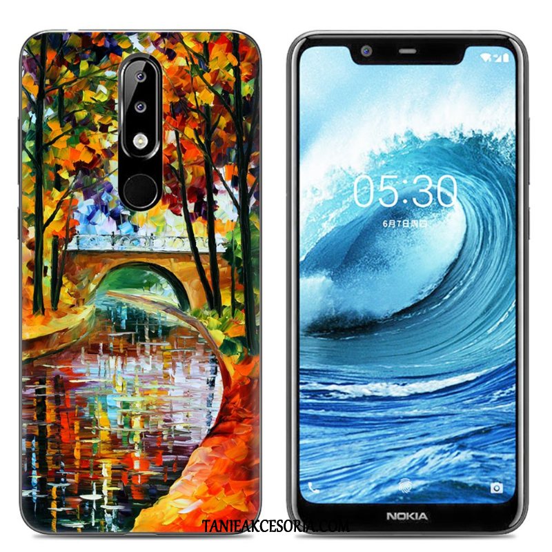 Etui Nokia 5.1 Plus Miękki Kreatywne Tendencja, Obudowa Nokia 5.1 Plus Czerwony Netto Kolor Silikonowe