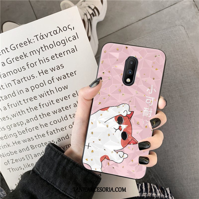 Etui Oneplus 7 Czarny Kształt Diamentu Kreskówka, Obudowa Oneplus 7 Miękki Telefon Komórkowy Złoto