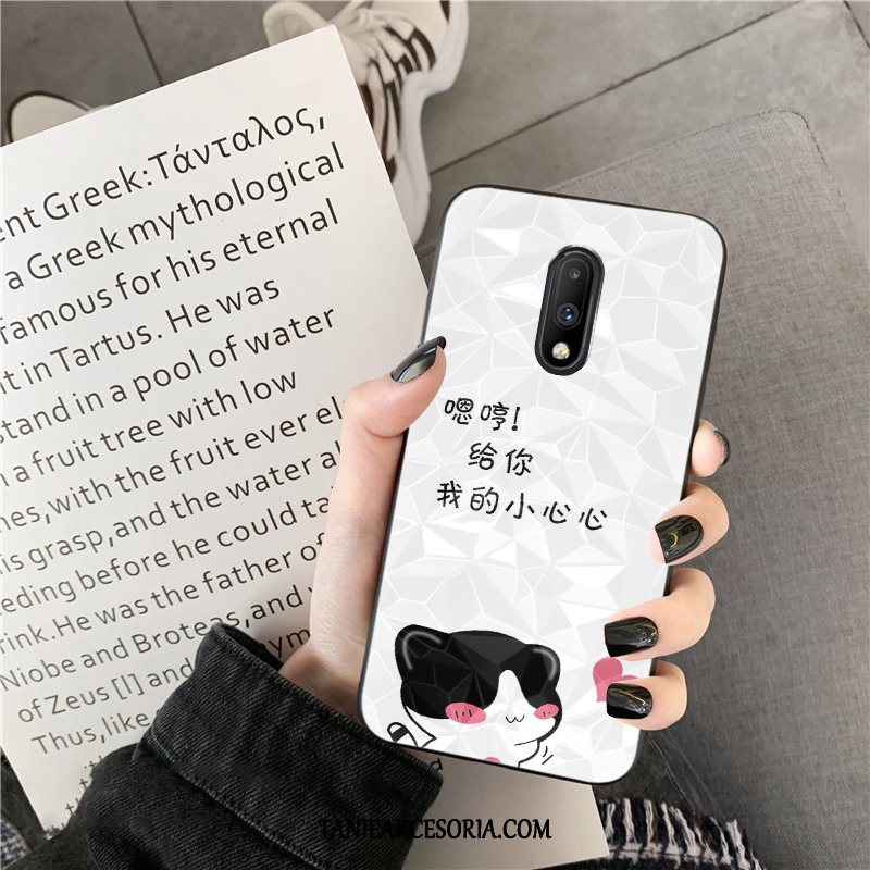 Etui Oneplus 7 Czarny Kształt Diamentu Kreskówka, Obudowa Oneplus 7 Miękki Telefon Komórkowy Złoto