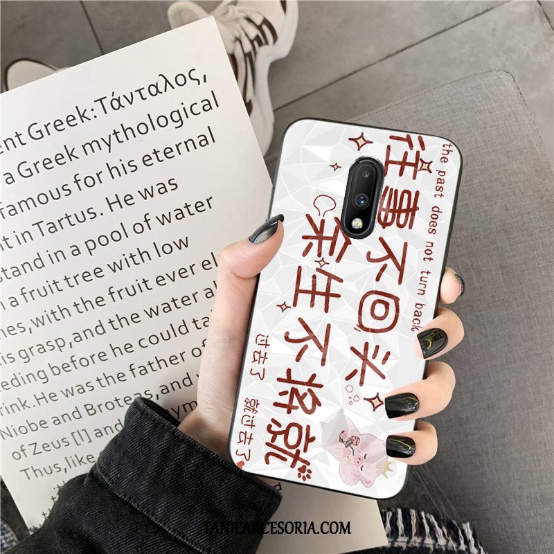 Etui Oneplus 7 Czarny Kształt Diamentu Kreskówka, Obudowa Oneplus 7 Miękki Telefon Komórkowy Złoto
