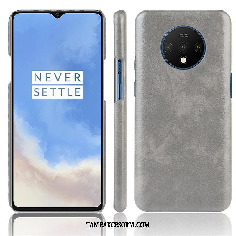 Etui Oneplus 7t Litchi Trudno Jakość, Obudowa Oneplus 7t Wzór Czerwony Skóra