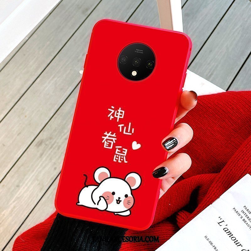 Etui Oneplus 7t Nowy Modna Marka Anti-fall, Futerał Oneplus 7t Telefon Komórkowy Rat Czerwony