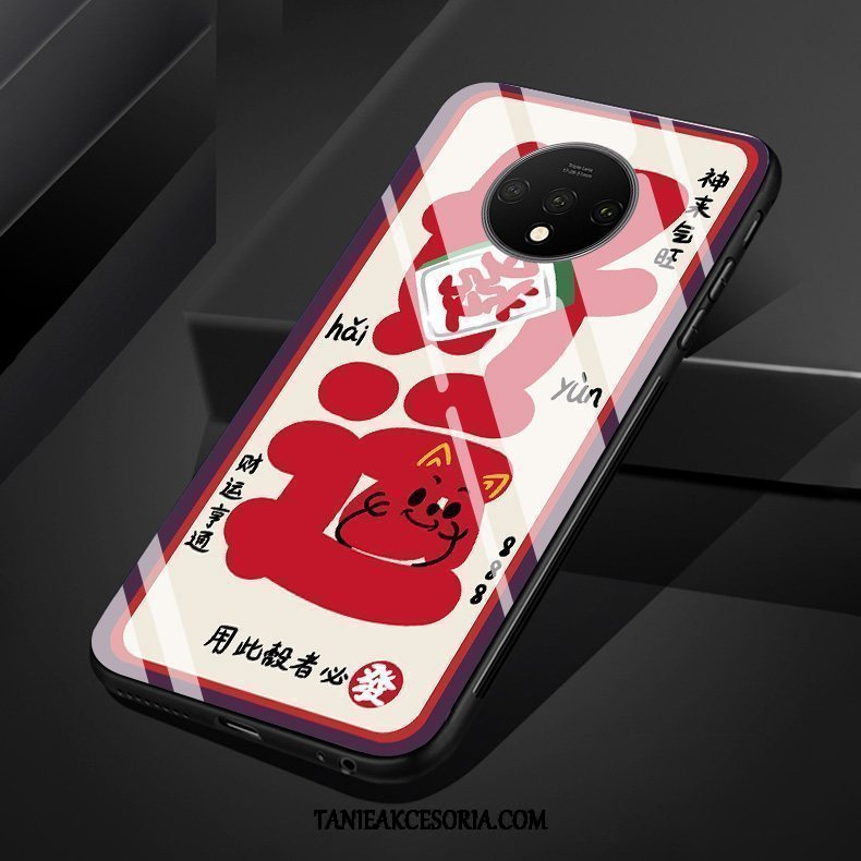 Etui Oneplus 7t Telefon Komórkowy Szkło Silikonowe, Obudowa Oneplus 7t Czerwony Kreatywne Duży