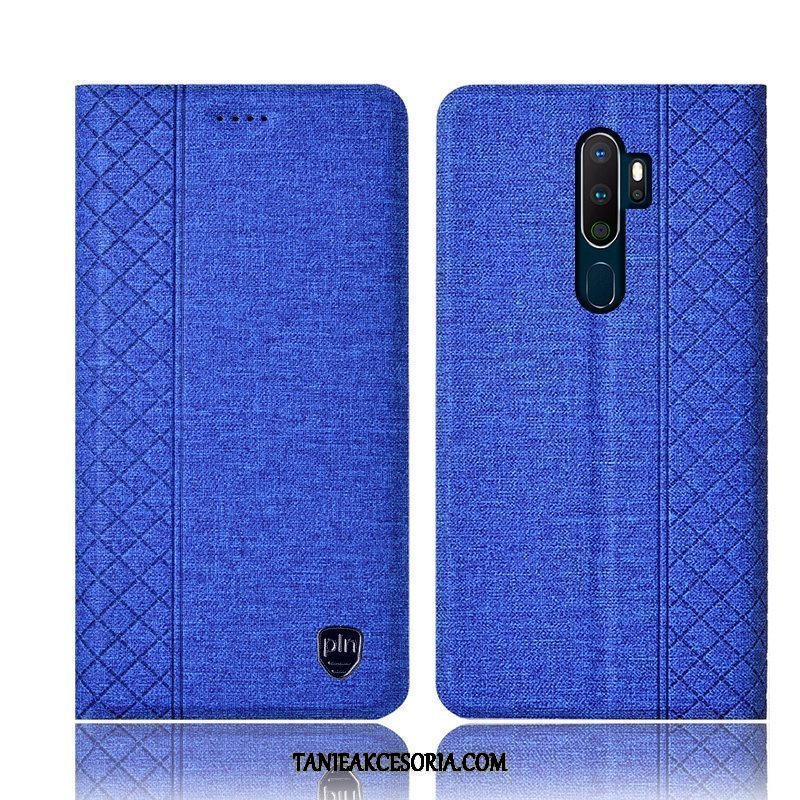 Etui Oppo A9 2020 Ochraniacz Anti-fall Niebieski, Obudowa Oppo A9 2020 W Kratę Telefon Komórkowy Bawełna I Len