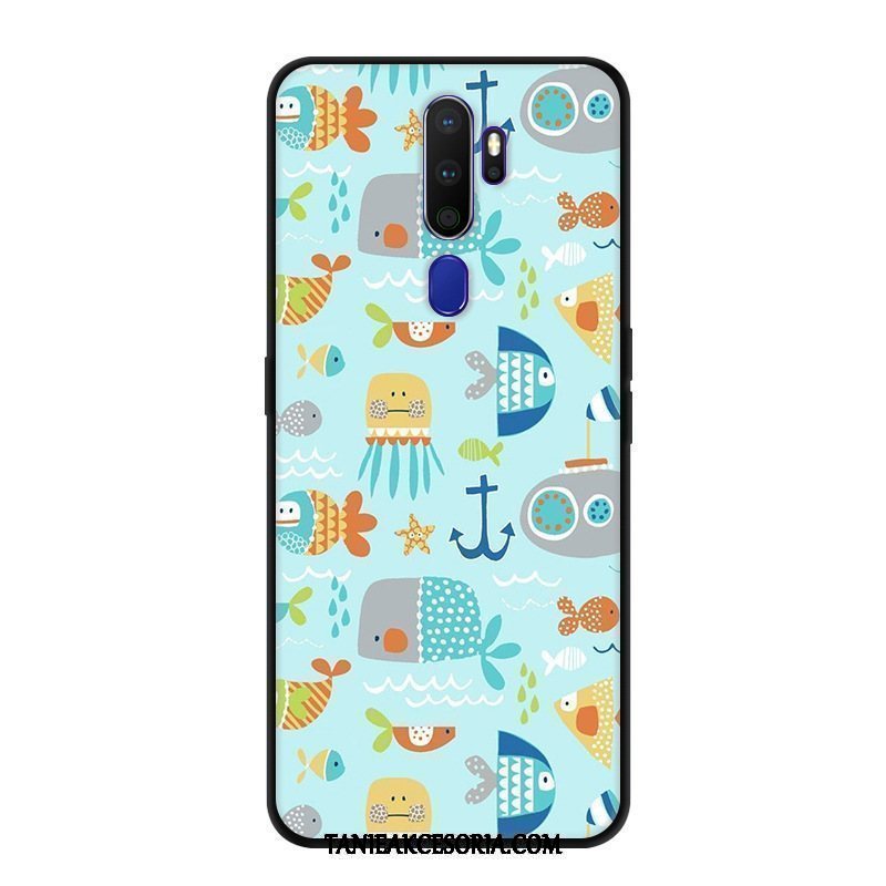 Etui Oppo A9 2020 Telefon Komórkowy Miękki Nubuku, Futerał Oppo A9 2020 Czarny Ochraniacz Kreatywne