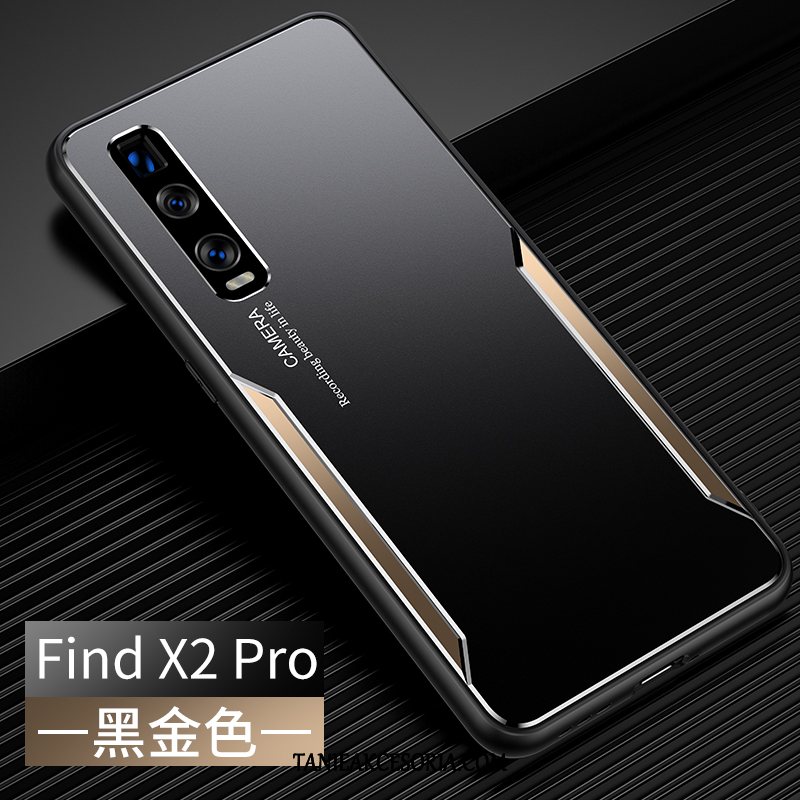 Etui Oppo Find X2 Pro Anti-fall Modna Marka Czarny, Futerał Oppo Find X2 Pro All Inclusive Metal Nubuku