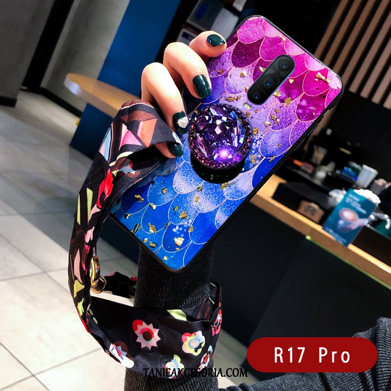 Etui Oppo R17 Pro Silikonowe Niebieski Anti-fall, Futerał Oppo R17 Pro Złoto Osobowość Miękki