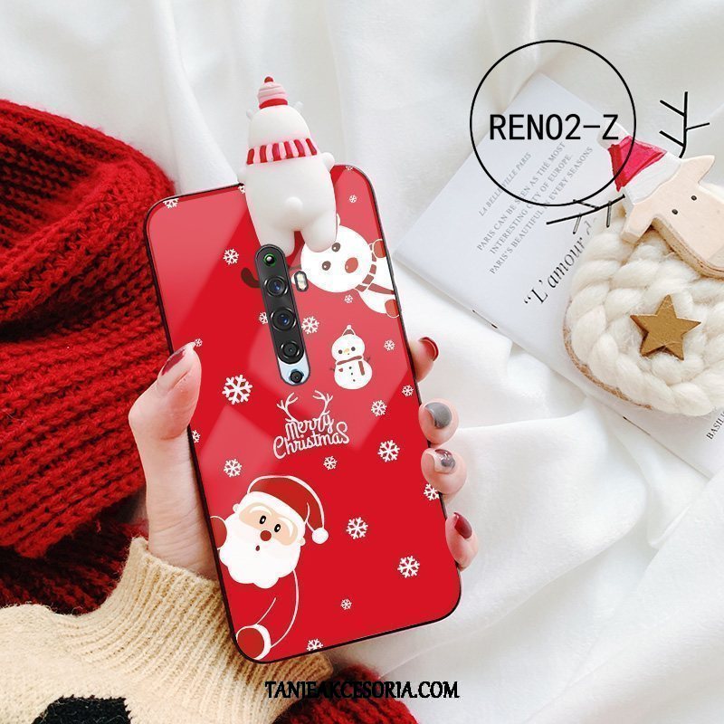 Etui Oppo Reno 2 Z Mały Telefon Komórkowy Szkło, Futerał Oppo Reno 2 Z Kreskówka Boże Narodzenie Zakochani