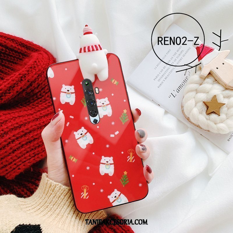 Etui Oppo Reno 2 Z Mały Telefon Komórkowy Szkło, Futerał Oppo Reno 2 Z Kreskówka Boże Narodzenie Zakochani