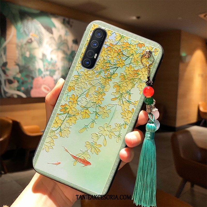 Etui Oppo Reno 3 Pro Telefon Komórkowy Kreatywne Osobowość, Obudowa Oppo Reno 3 Pro Z Frędzlami Wiatr Zielony