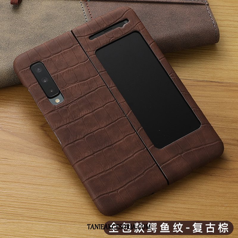 Etui Samsung Fold All Inclusive Ochraniacz Prawdziwa Skóra, Futerał Samsung Fold Czerwony Skórzany Telefon Komórkowy