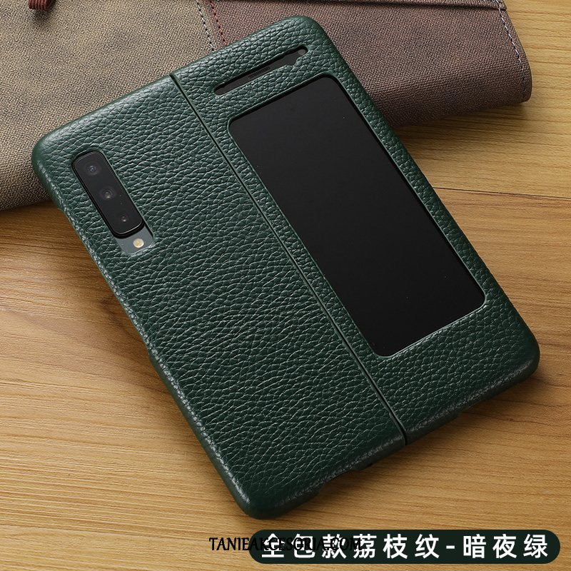 Etui Samsung Fold All Inclusive Ochraniacz Prawdziwa Skóra, Futerał Samsung Fold Czerwony Skórzany Telefon Komórkowy