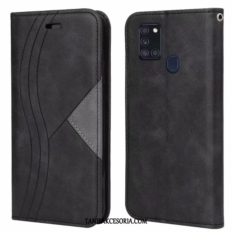 Etui Samsung Galaxy A21s Telefon Komórkowy All Inclusive Szary, Pokrowce Samsung Galaxy A21s Szycie Skórzany Futerał Anti-fall