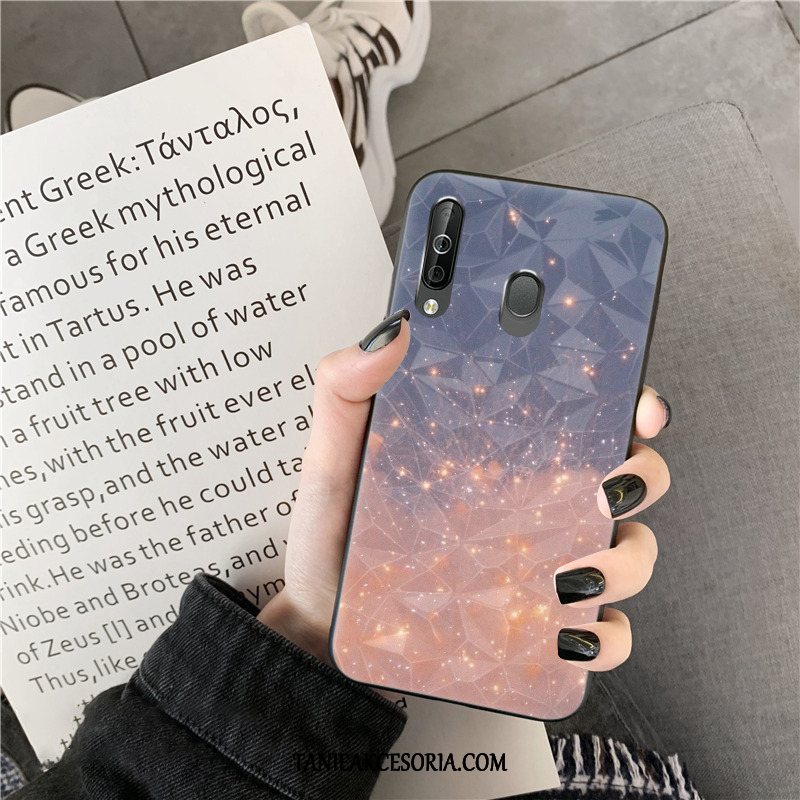 Etui Samsung Galaxy A40s Telefon Komórkowy Czerwony Netto Silikonowe, Obudowa Samsung Galaxy A40s Gwiazda Jasny Kształt Diamentu
