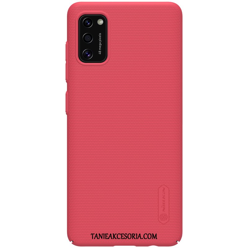 Etui Samsung Galaxy A41 Nubuku Ochraniacz Trudno, Futerał Samsung Galaxy A41 Gwiazda Czerwony Złoto