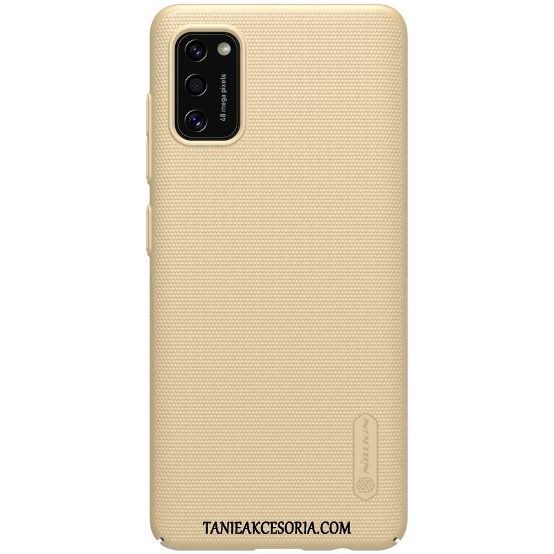 Etui Samsung Galaxy A41 Nubuku Ochraniacz Trudno, Futerał Samsung Galaxy A41 Gwiazda Czerwony Złoto