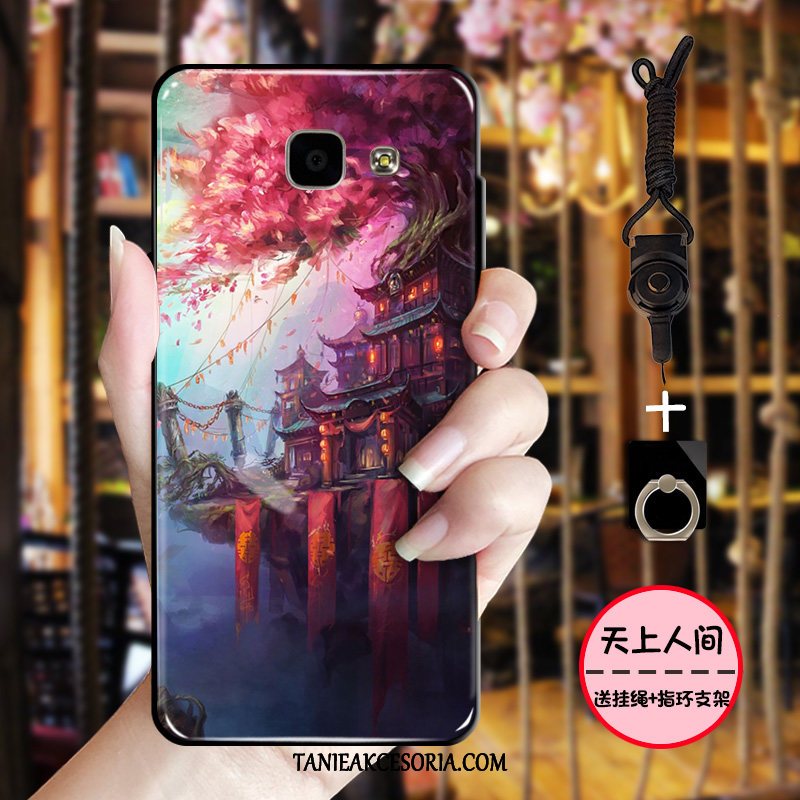 Etui Samsung Galaxy A5 2017 Różowy Miękki Vintage, Obudowa Samsung Galaxy A5 2017 Nubuku Chiński Styl Atrament
